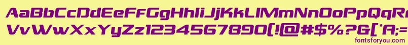 grandnationalsemital Font – Purple Fonts on Yellow Background