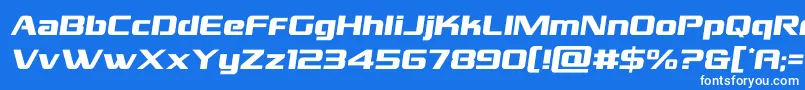 フォントgrandnationalsemital – 青い背景に白い文字