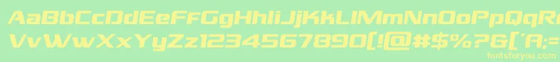 フォントgrandnationalsemital – 黄色の文字が緑の背景にあります