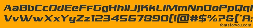 Шрифт grandnationalsemital – чёрные шрифты на оранжевом фоне