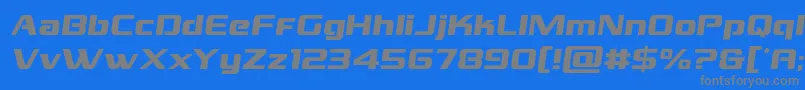 フォントgrandnationalsemital – 青い背景に灰色の文字