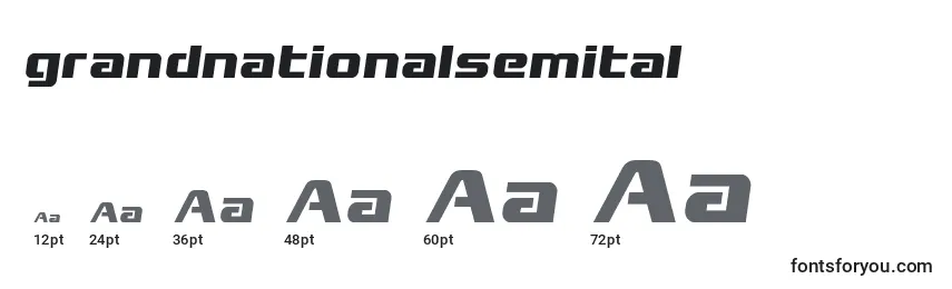 Grandnationalsemital (128392) Font Sizes