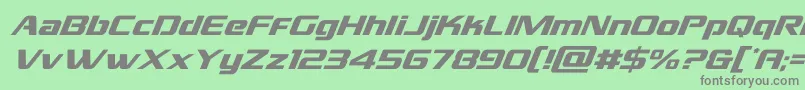 grandnationalsuperital Font – Gray Fonts on Green Background
