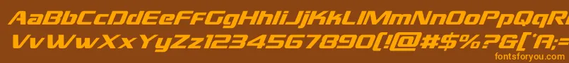 grandnationalsuperital-Schriftart – Orangefarbene Schriften auf braunem Hintergrund