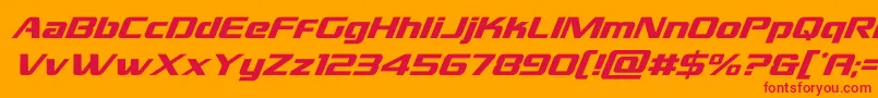 フォントgrandnationalsuperital – オレンジの背景に赤い文字