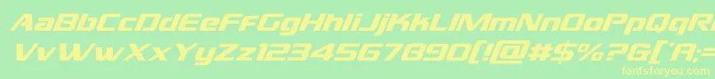 grandnationalsuperital Font – Yellow Fonts on Green Background