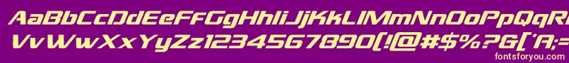 grandnationalsuperital Font – Yellow Fonts on Purple Background