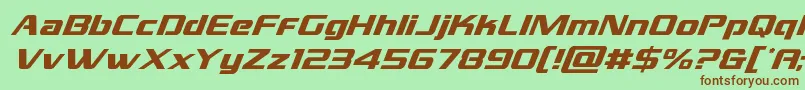 grandnationalsuperital Font – Brown Fonts on Green Background