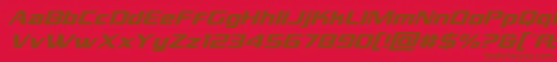 grandnationalsuperital-fontti – ruskeat fontit punaisella taustalla