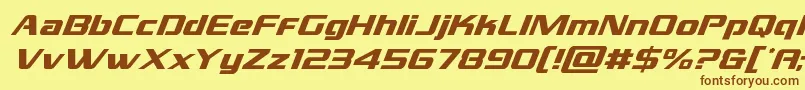 Шрифт grandnationalsuperital – коричневые шрифты на жёлтом фоне