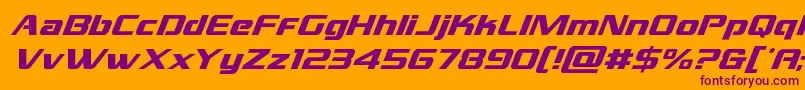 grandnationalsuperital Font – Purple Fonts on Orange Background