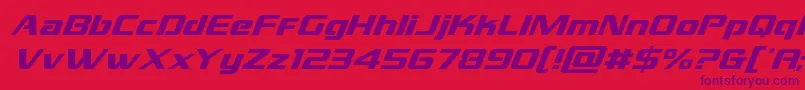 grandnationalsuperital Font – Purple Fonts on Red Background