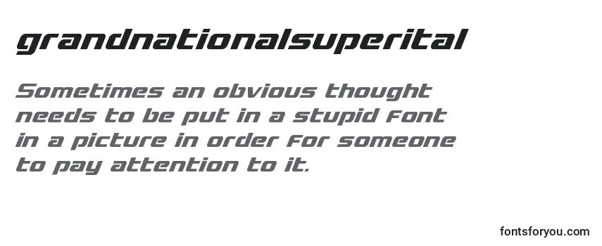 Review of the Grandnationalsuperital (128394) Font