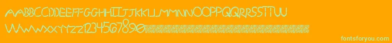 GrandStencil Font – Green Fonts on Orange Background