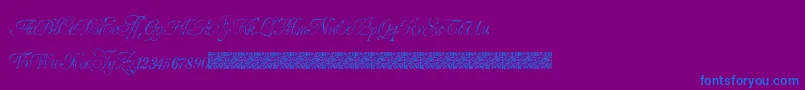 GrandZeroes Font – Blue Fonts on Purple Background