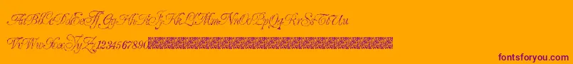 GrandZeroes Font – Purple Fonts on Orange Background