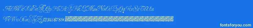 GrandZeroes-Schriftart – Gelbe Schriften auf blauem Hintergrund