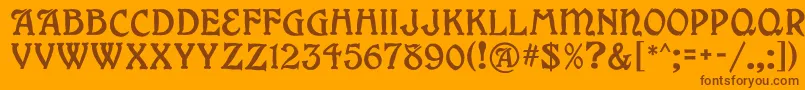 Grange Font – Brown Fonts on Orange Background