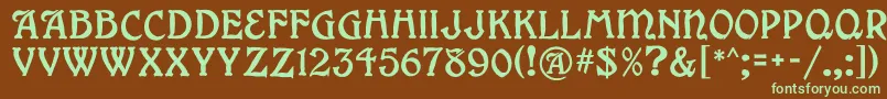 Grange Font – Green Fonts on Brown Background