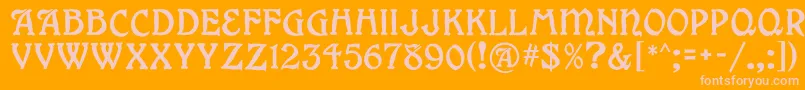 Grange Font – Pink Fonts on Orange Background