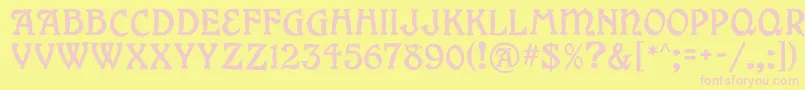 Grange Font – Pink Fonts on Yellow Background