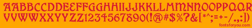 Grange Font – Red Fonts on Orange Background
