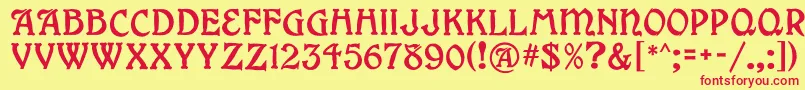 Grange Font – Red Fonts on Yellow Background