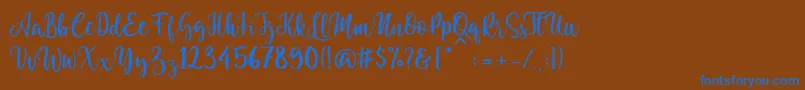 Granotta Regular Font – Blue Fonts on Brown Background