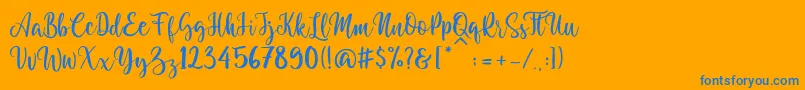 Granotta Regular-Schriftart – Blaue Schriften auf orangefarbenem Hintergrund