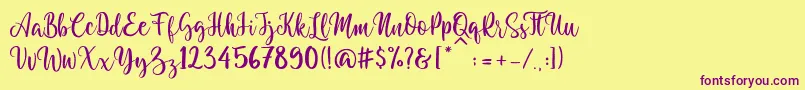 Granotta Regular Font – Purple Fonts on Yellow Background