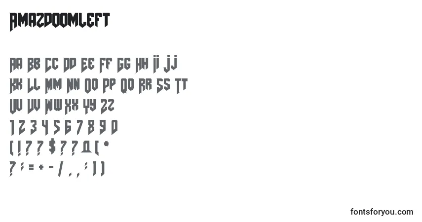 Amazdoomleft Font – alphabet, numbers, special characters