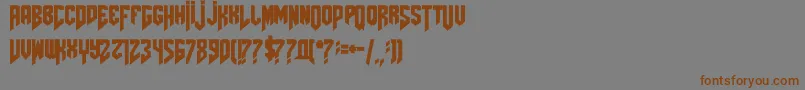 Fonte Amazdoomleft – fontes marrons em um fundo cinza