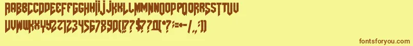 Amazdoomleft Font – Brown Fonts on Yellow Background