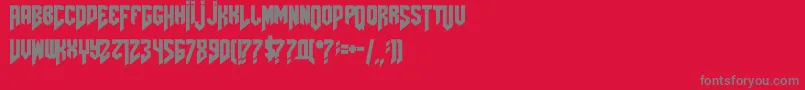 Amazdoomleft-fontti – harmaat kirjasimet punaisella taustalla