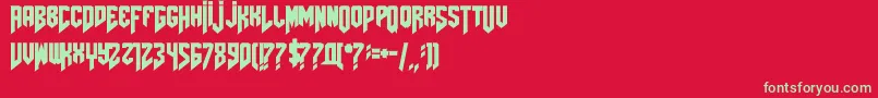 Amazdoomleft-fontti – vihreät fontit punaisella taustalla