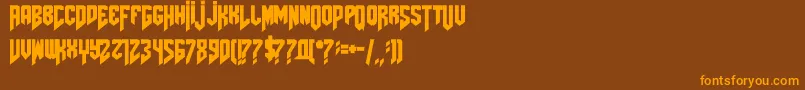 Amazdoomleft Font – Orange Fonts on Brown Background