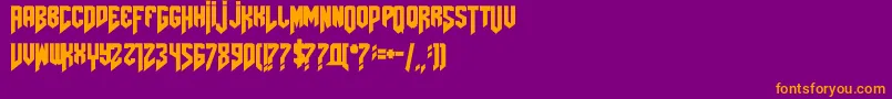 Fonte Amazdoomleft – fontes laranjas em um fundo violeta