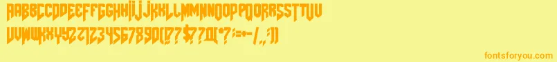 Amazdoomleft Font – Orange Fonts on Yellow Background