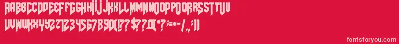 Police Amazdoomleft – polices roses sur fond rouge