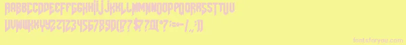 Amazdoomleft-fontti – vaaleanpunaiset fontit keltaisella taustalla