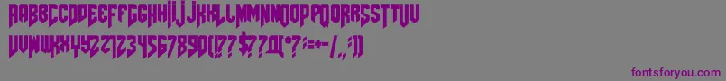 フォントAmazdoomleft – 紫色のフォント、灰色の背景