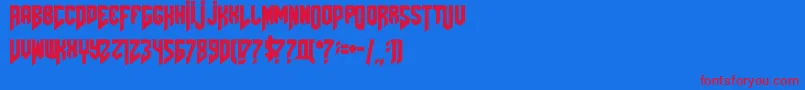 Amazdoomleft Font – Red Fonts on Blue Background