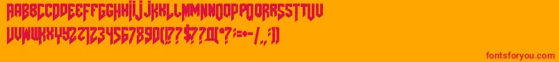Amazdoomleft Font – Red Fonts on Orange Background