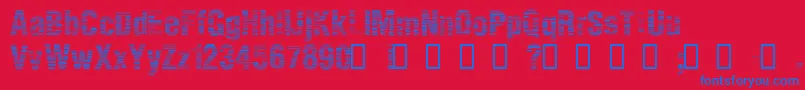 フォントStatHh – 赤い背景に青い文字