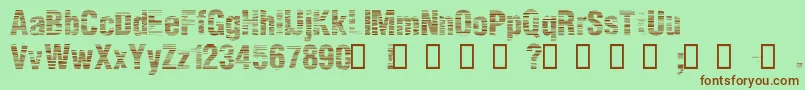 Шрифт StatHh – коричневые шрифты на зелёном фоне