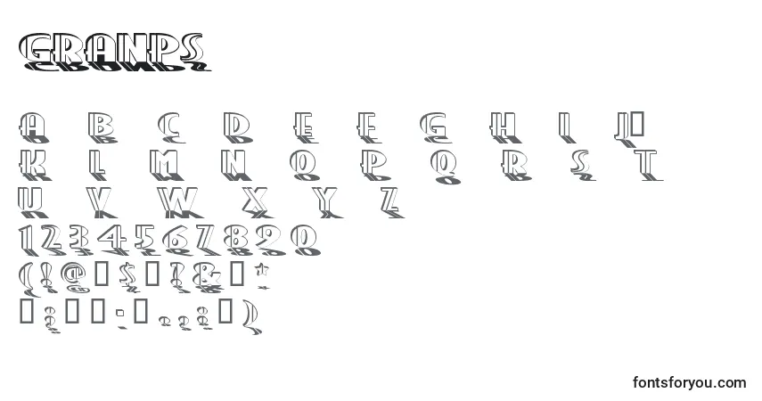 Fuente GRANPS   (128400) - alfabeto, números, caracteres especiales