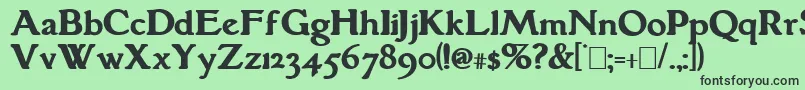 フォントGrantham Bold – 緑の背景に黒い文字