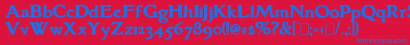 フォントGrantham Bold – 赤い背景に青い文字