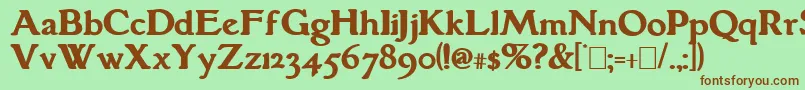 Grantham Bold Font – Brown Fonts on Green Background