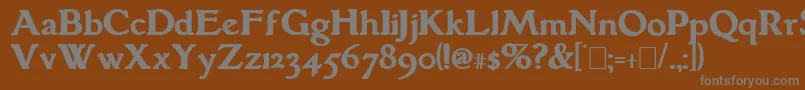 フォントGrantham Bold – 茶色の背景に灰色の文字